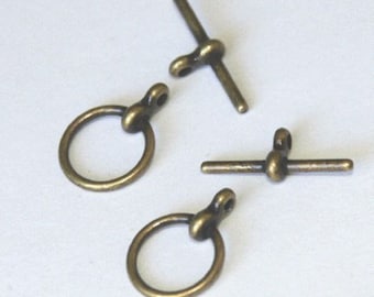 20 sets  Antiqued Brass Toggle clasps