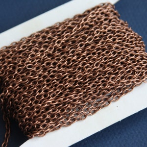 45 ft  Antiqued copper finished texture cable chain 3X5mm - unsoldered