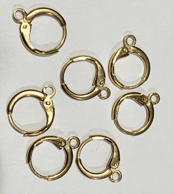 Earrings Hooks Leverback, 60pcs Leverback Earring Hooks Earwires Open Loop  French Style for Earring Jewelry Making, Antique Bronze, White Gold