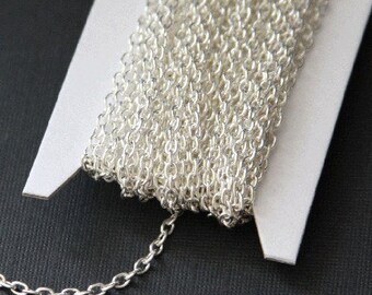15 ft  Silver Plated round cable chain 2.6X3.9mm - unsoldered
