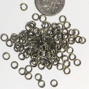 500 pcs antique bronze jumprings 4mm, antique brass finished steel jumprings, bulk bronze jumprings