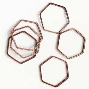 20 pcs  Antique  copper double sided  Hexagon connector 16x18mm, bulk copper  linking connector