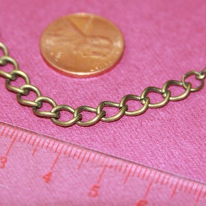 Bulk 50  antique brass extension curb chain, Iron base extender chain with drops