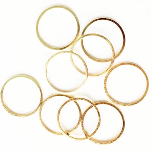 50 Gold Plated Donut Circle Links: 14mm Brass Connectors