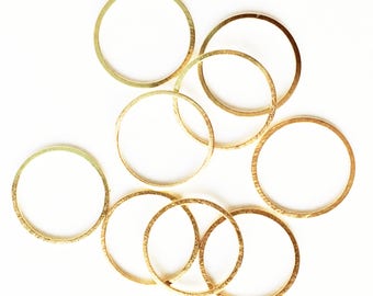 50 Gold Plated Donut Circle Links: 14mm Brass Connectors