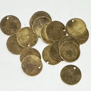 100 pcs  antiqued  brass coin drop 12mm