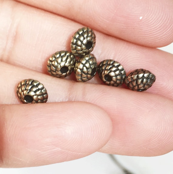 5mm Rondelle Spacer Beads, Antique Brass - Golden Age Beads