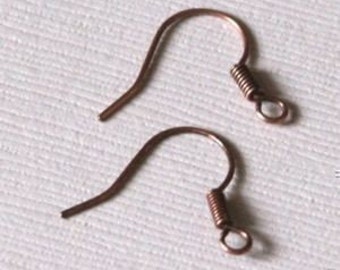 100 pcs  Antiqued copper  fish Hook Earwire 17X15mm