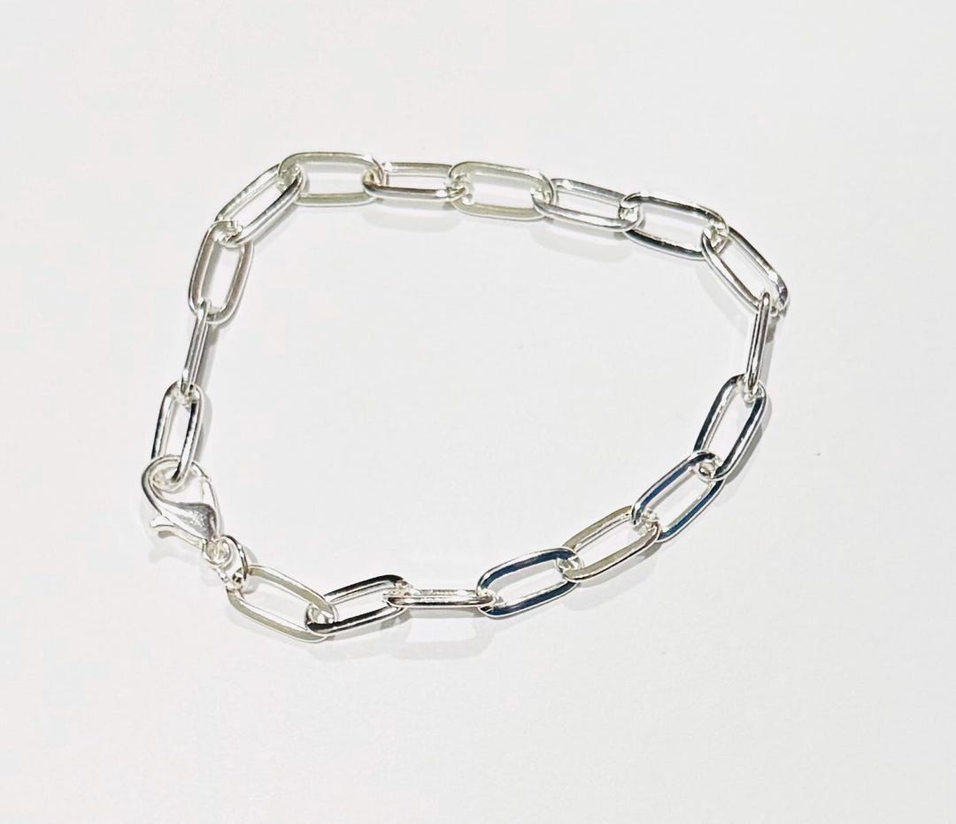 ロブスタークラスプ付きシルバーメッキチェーンブレスレット（5個、7