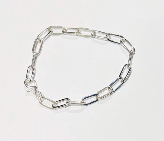 ロブスタークラスプ付きシルバーメッキチェーンブレスレット（5個、7 