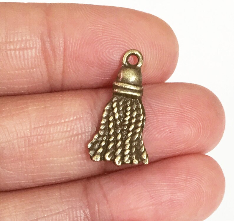 Bulk 100 pcs Zinc alloy double sided tassel charm bulk antique brass tassel pendant 12x20mm