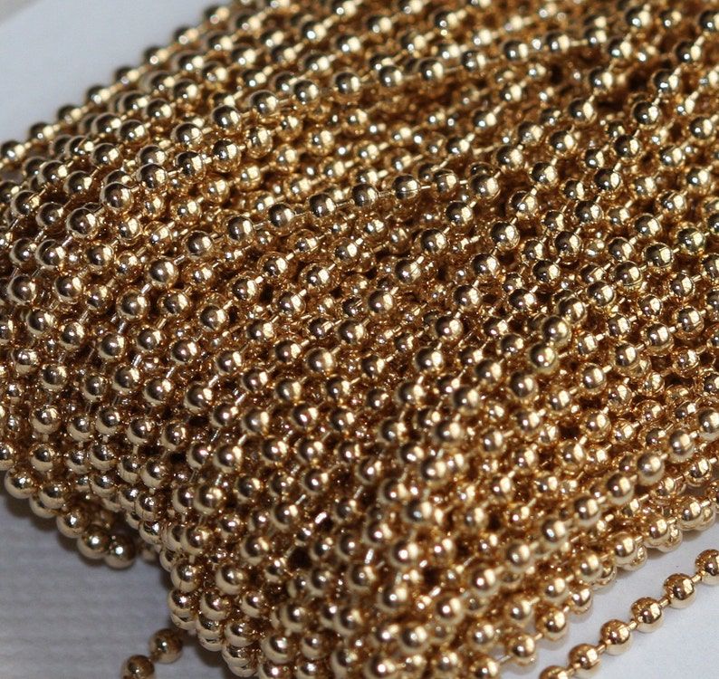 10 ft gold plated ball chain smooth ball chain 1.5mm Etsy