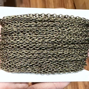 15 ft  Antiqued Brass finished high quality iron texture cable chain 2X3mm - unsoldered