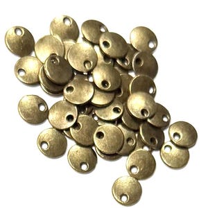 アンティーク真鍮製コインドロップ 8mm 100個