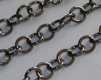 Close Out 10ft  Gunmetal plated round cable chain 7mm