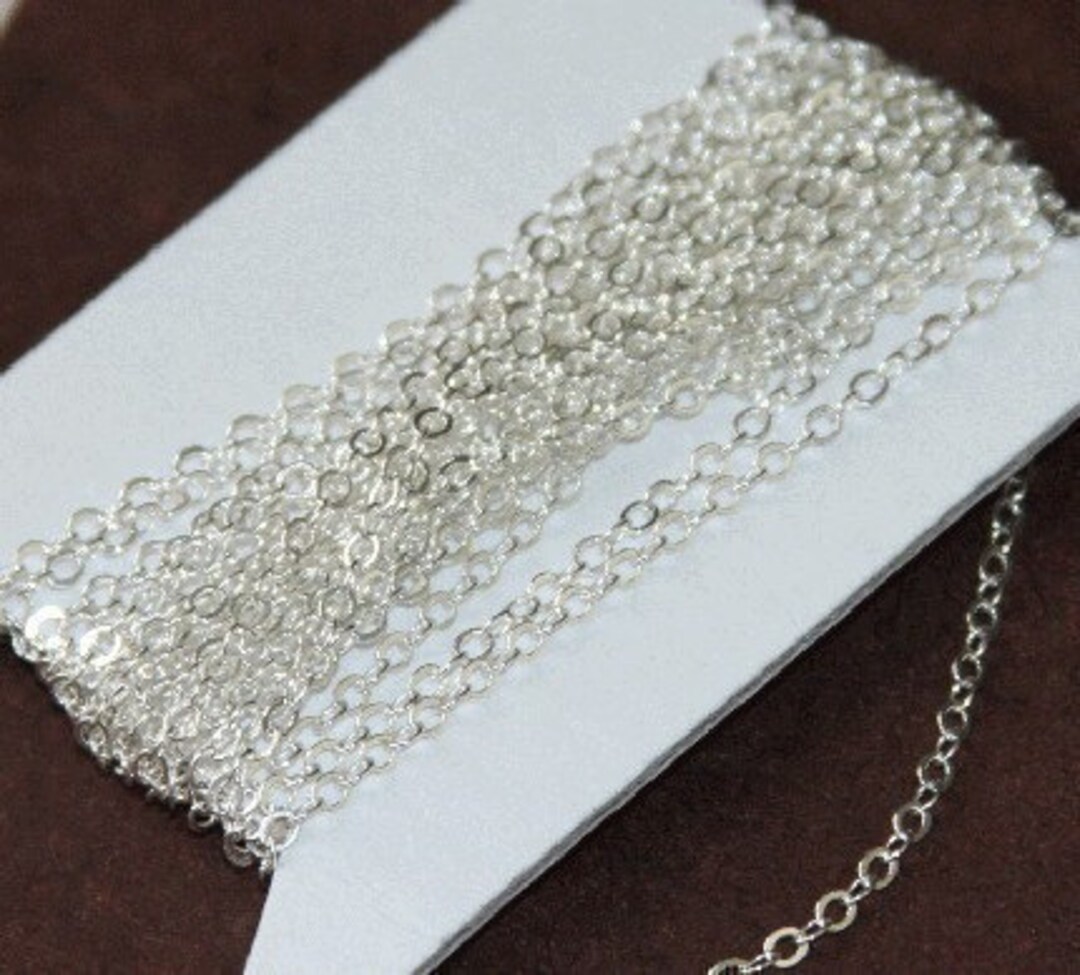 100 Ft Spool Silver Plated Flat Cable Chain 3x3mm - Etsy
