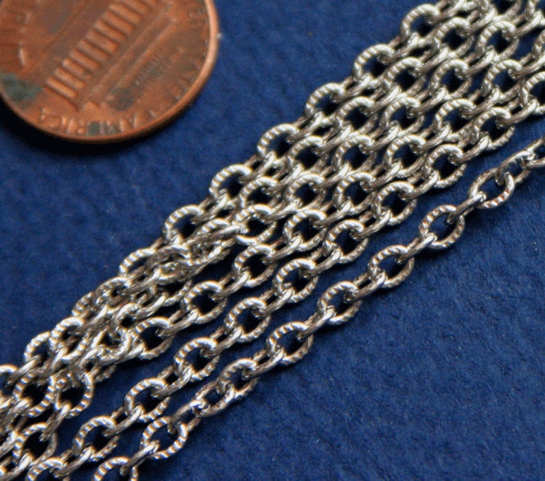 10 ft Stainless steel texture cable chain 4x3mm unsolder links image 5