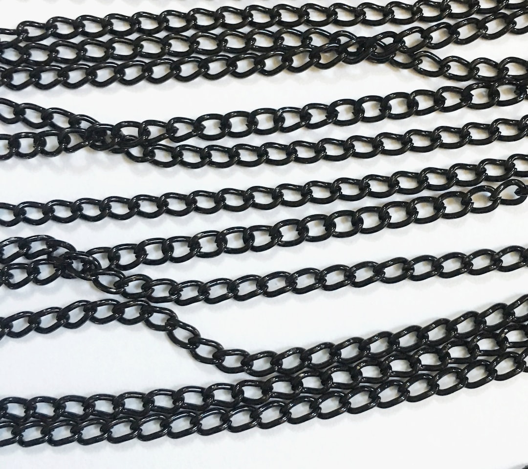 Gunmetal Plated Curb Chain , Black Tassel Chain, Bulk Gunmetal Chain Etsy