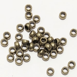 90 Antique Brass Rondelle Spacer Beads: 2x4mm Zinc Alloy