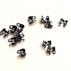 100 Gunmetal Plated Ball Chain End Connectors: 4x2mm for 1.5mm Chain