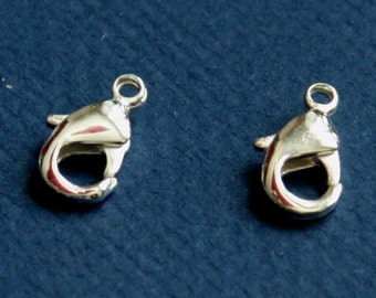 10 pcs of Silver Plated lobster clasps 15x8mm