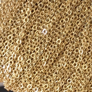 10ft  light gold Plated chain 2mm tiny flat solder cable chain
