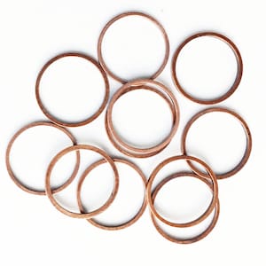 300 Antique Copper Donut Circle Links: 14mm Brass Connectors