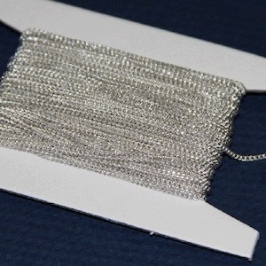 Gourmette plaquée argent de 30 m : petits maillons soudés de 1,3 mm
