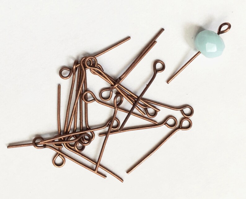 Bulk 550 Antique Copper finished Steel eye pins 20mm long 21 Etsy