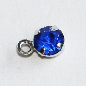 20 Blue  color Rhinestone with Silver color brass setting 5x7.5mm