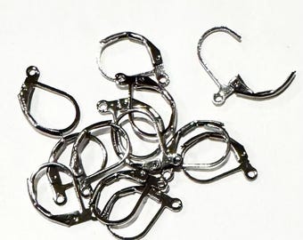 50 pcs  Gunmetal leverback earwire 10X15mm