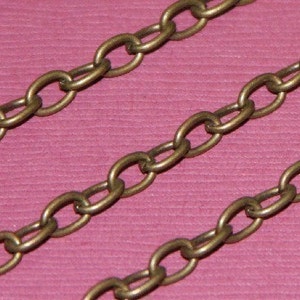 SALE 15ft Antiqued brass finished over iron large cable chain 5x4mm Open Links image 1