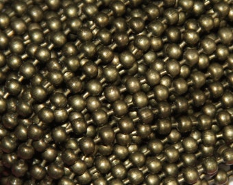 Cadena de bolas de latón envejecido: cuentas lisas de 2,4 mm, 32 pies