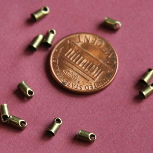 100 pcs  antique brass end cap 5.3x2.7mm