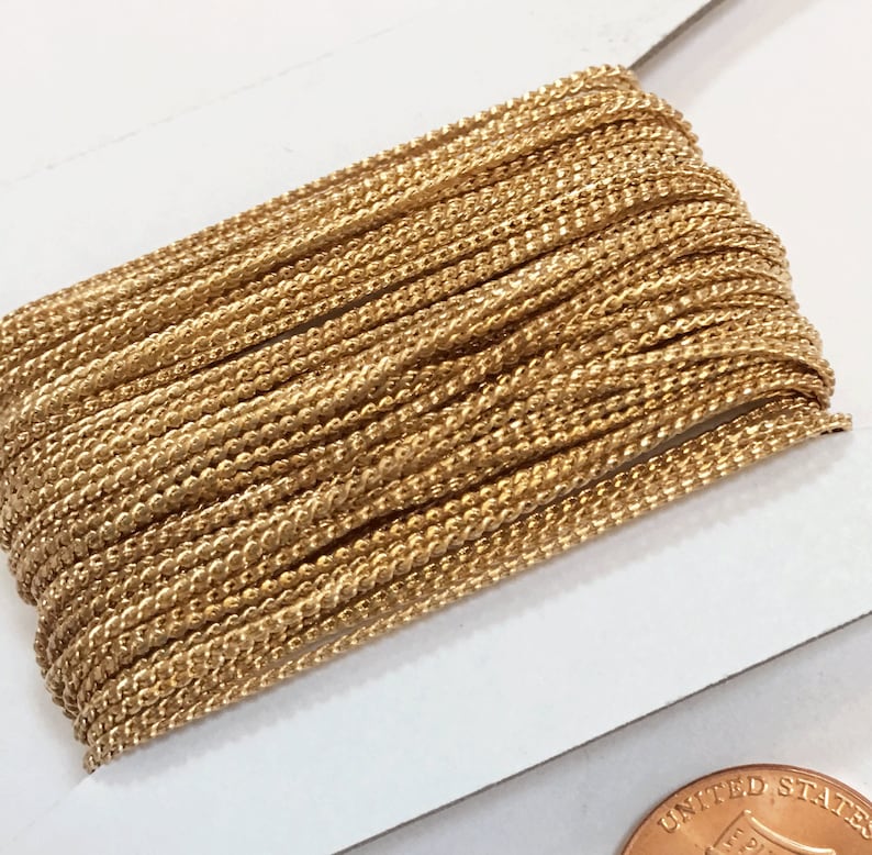 10ft Gold Plated Brass Beading Chain 1mm Etsy