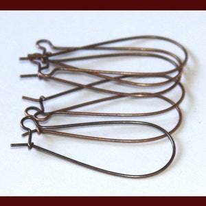 250 pcs  Antiqued copper Kidney earwire 33X14mm