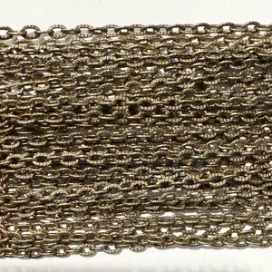 Sample 3ft Antiqued Brass finished texture cable chain 3X5mm- unsoldered