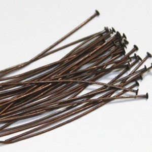 100 Antiqued Copper headpin 2inch long 23 gauge
