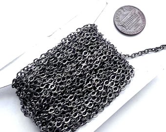 Cadena de cable plano de latón bañada en bronce, de 32 pies y 3 x 3 mm.