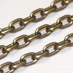 15 ft  Aluminum Light Weight chain 7X4.2 mm - Antiqued gold - Open LInks