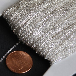 32ft Silver Plated very Flat Soldered Cable Chain 1.5mm image 1