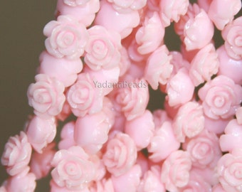 10 pcs   Resin flower bead 10mm- light pink color