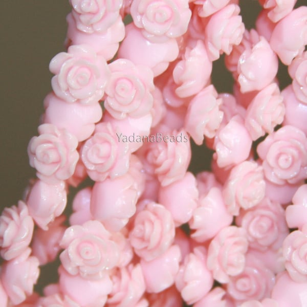 10 pcs   Resin flower bead 10mm- light pink color