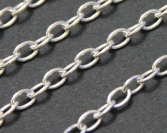 45ft  Silver plated over iron large cable chain 6.5X4mm - Open Links