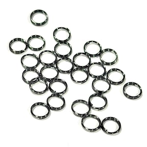 100 pcs  gunmetal plated split rings 6mm
