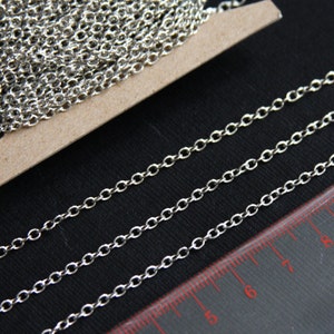 32 ft Antiqued Silver Round Cable Chain: 2X3mm Iron Chain
