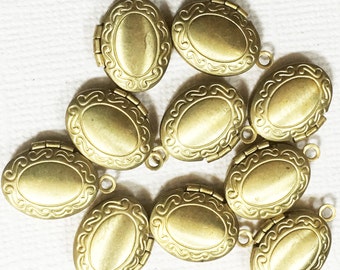 10 pcs of solid brass Oval Locket Pendant 11x16mm
