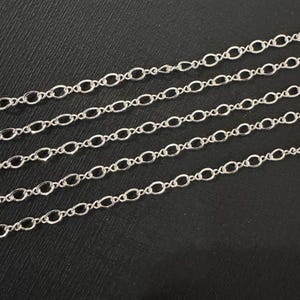 5フィートのスターリングシルバーフラットエイトチェーン 3.5x2.25 mm