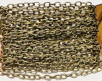 45 ft Antique Messing Kette fertig über Eisen große Kabelkette 6,5 x 4 mm - Offene Links