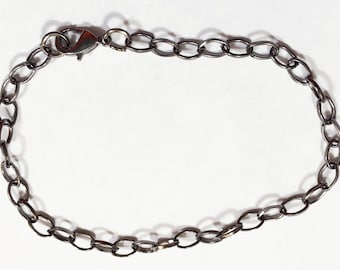20 Gunmetal Stahl Charm Armband Rohlinge: 8 Inch Schüttgut